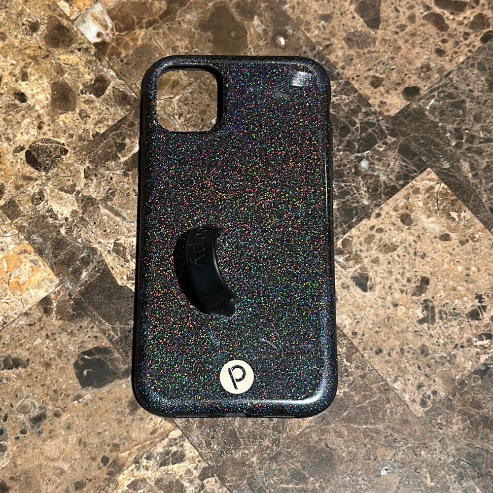 Sparkly black loopy case- IPhone XR